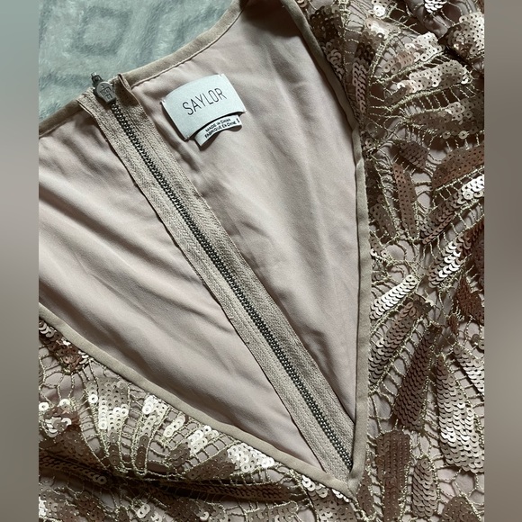 SAYLOR Jacqueline Rose Gold Sequin Romper - Picture 6 of 7